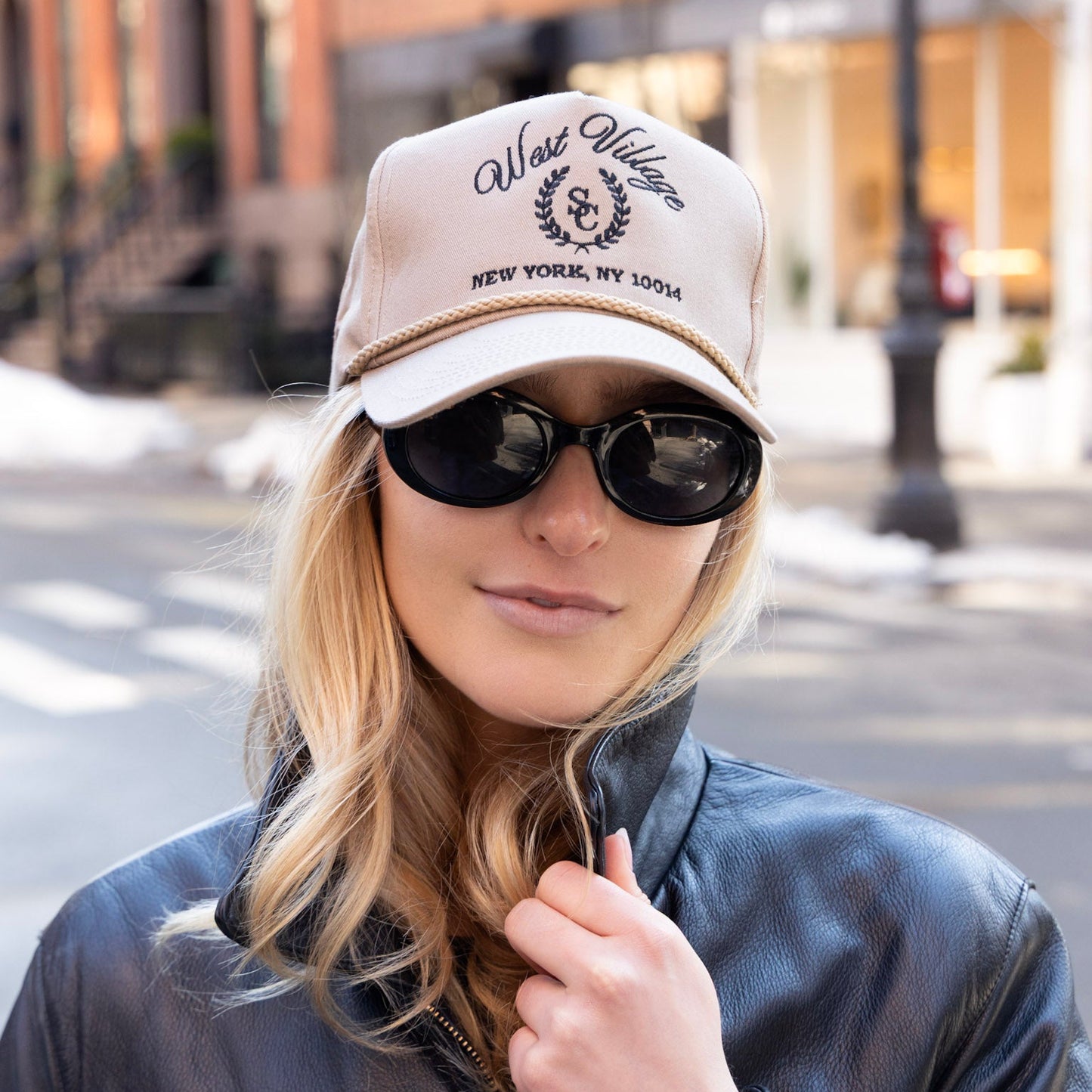 Tan West Village Crest Hat